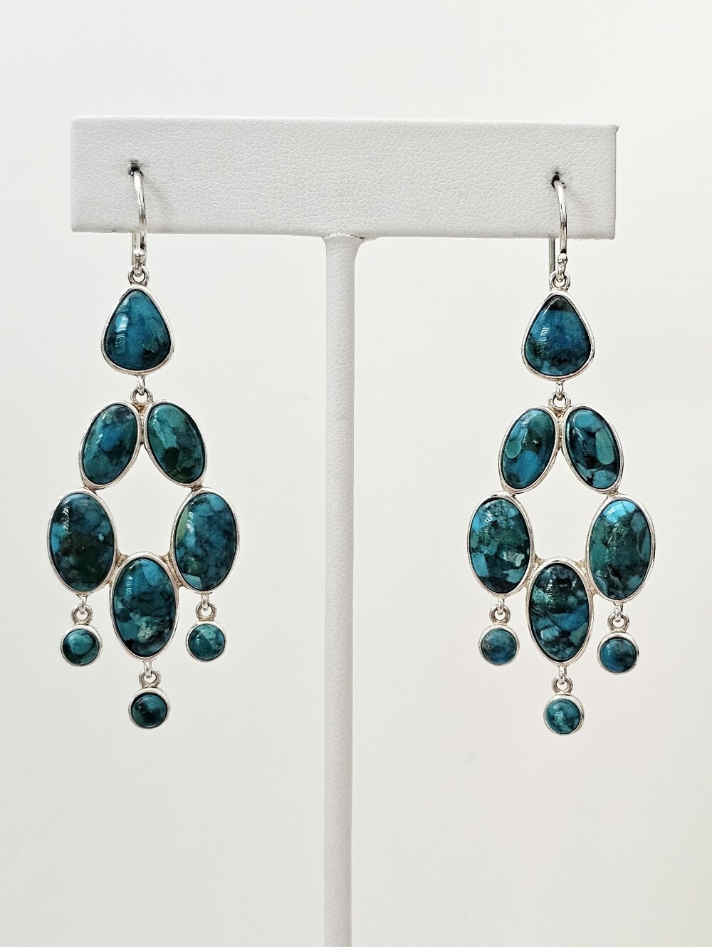 Silpada Rare Sterling Silver Turquoise Vieques Chandelier Earrings W3289 HTF